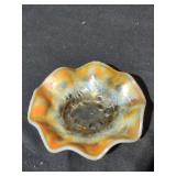 Vintage Dugan Coin Spot Glass Compote