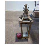 Wooden framed lantern.