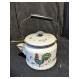 Vintage Berggren Rooster Enamelware Coffee Pot