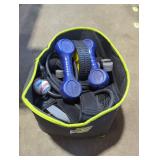 Weights and training gear lot.