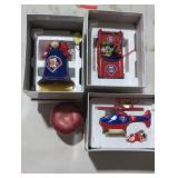 Phillies Christmas ornaments lot.