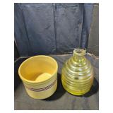 Yellow Planter and Vintage Yellow Beehive-Shaped
