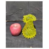 vintage yellow hobnail glass vase