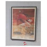 Framed  Wheaties poster commemorating Pete Rose.