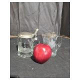 Glass Beer Stein and Syrup Pitcher