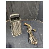 Vintage Metal Hand Mixer and Cheese Grater