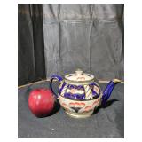 Blue White and Gold Decorative Tea Pot