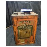 Vintage Boyer's Alcohol and Glycerin Can