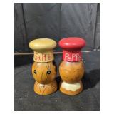 Vintage Wooden Salt and Pepper Shakers