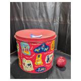 Vintage Red Storage Tin
