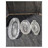 Glass Trinket Trays - Qty 3