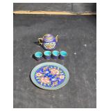 Cloisonne tea set.