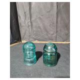 Vintage Glass Insulators - Qty 2