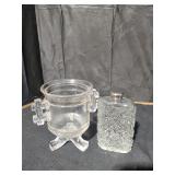 Vintage Glass Flask and Glass Vase