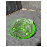 Uranium Glass Divided Dish