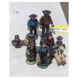 Cast iron Amish figurines lot.