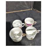 Vintage Mustache Cup Lot - Qty 4