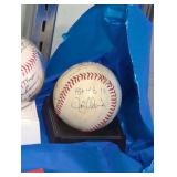 Trio of MLB signed baseballs lot.