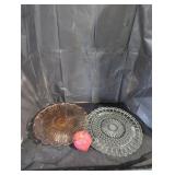 Pair of glass cake plates.