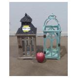 Pair of wooden lanterns.