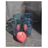 Iridescent Carnival Glass Harvest coolers lot.