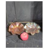 Pair of Carnival Glass bowls lot.