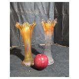 Marigold Glass Vases - Qty 2