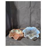 Jefferson Glass Beaded Fan white opalescent