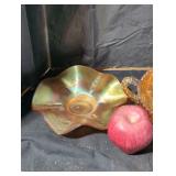 Carnival glass bowl and candy dish lot.