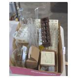 collection of laboratory glassware.