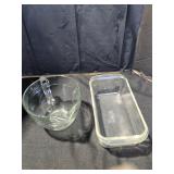 Glass Measuring Cup and Bread Pan