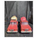 Tonka jeep truck and jeep cement truck.