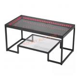 VEVOR Coffee Table: Tempered Glass, 2 Tiers