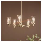 Taresa 5-Light Chandelier, Clear Glass