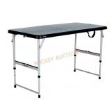 4 ft Hand Adjustable Resin Table; Black