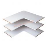 30 in. Corner Shelf, White Wood (3-Pack)