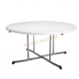White Granite Round Folding Table