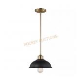 Dustin 1-Light Matte Black Pendant with Shade