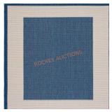 Courtyard Navy/Beige 4 ft. x 4 ft. Border Rug