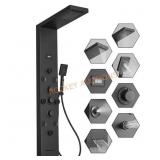 Dual 5-in-One 8-Jet Shower Panel Matte Black