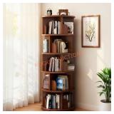 Noble House Pamela 61.8" Walnut 5-Shelf