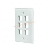 White 6-Port 1-Decorator Wall Plate (1-Pack)