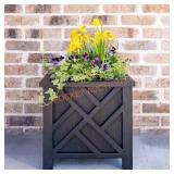 14.75 in. Square Plastic Chippendale Planter