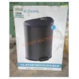 Ninestars 13Gal Matte Black Stainless Steel Step-