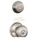 Schlage Satin Nickel Deadbolt & Knob Set
