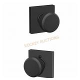 Bowery Matte Black Passage Door Knob with Trim