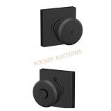 Bowery Matte Black Privacy Door Knob with Trim