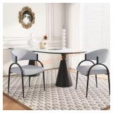 Gray Fabric Upholstered Armchair (Set-2)