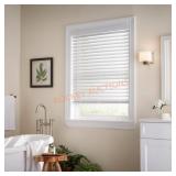 White Cordless Faux Wood Blind 2" Slats 72x72