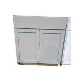 30" Grey Kitchen Sink Base Cabinet *HAS DAMAGE